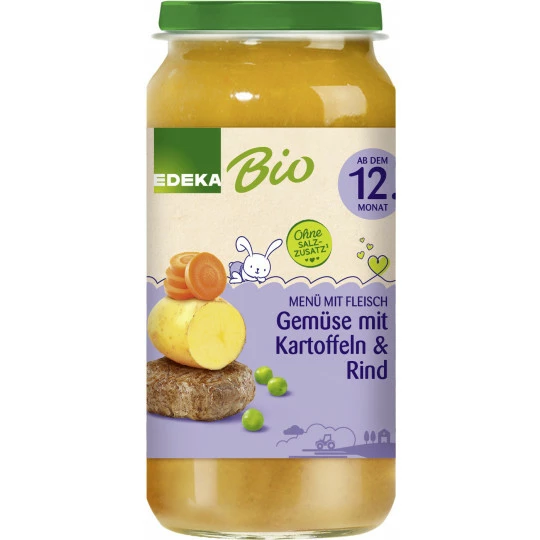 EDEKA Bio Gemüse Mit Kartoffeln & Rind Ab Dem 12.Monat 250G 1 EDEKA Bio Gemüse Mit Kartoffeln & Rind Ab Dem 12.Monat 250G