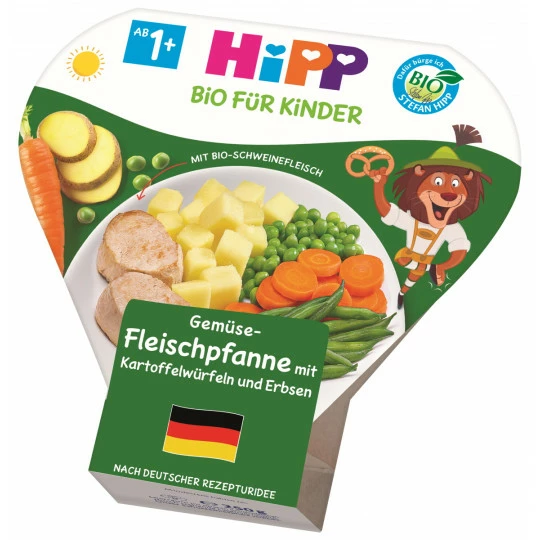 Hipp Bio Gemüse-Fleischpfanne Mit Kartoffelwürfeln Und Erbsen Ab 1+ Jahr 250G 1 Hipp Bio Gemüse-Fleischpfanne Mit Kartoffelwürfeln Und Erbsen Ab 1+ Jahr 250G