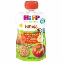 Bio Hippis Pfirsich-Banane In Apfel Mit Cookies Ab 1 Jahr 100G